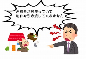 占有者が居座っていて物件を引き渡してくれません。